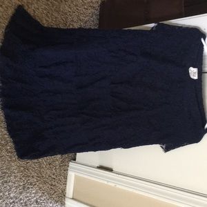 Navy blue laced layered skirt